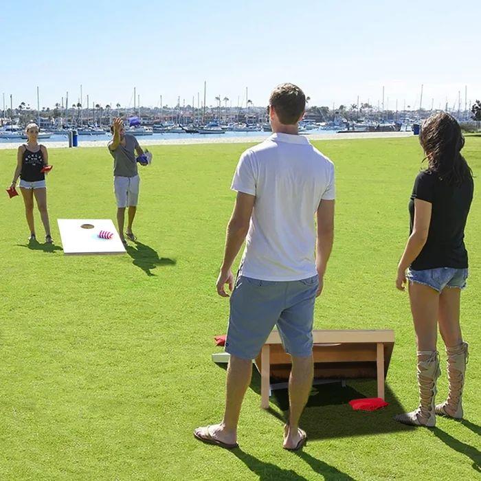 American Patriot Solid Wood Cornhole Set with Carrying Case