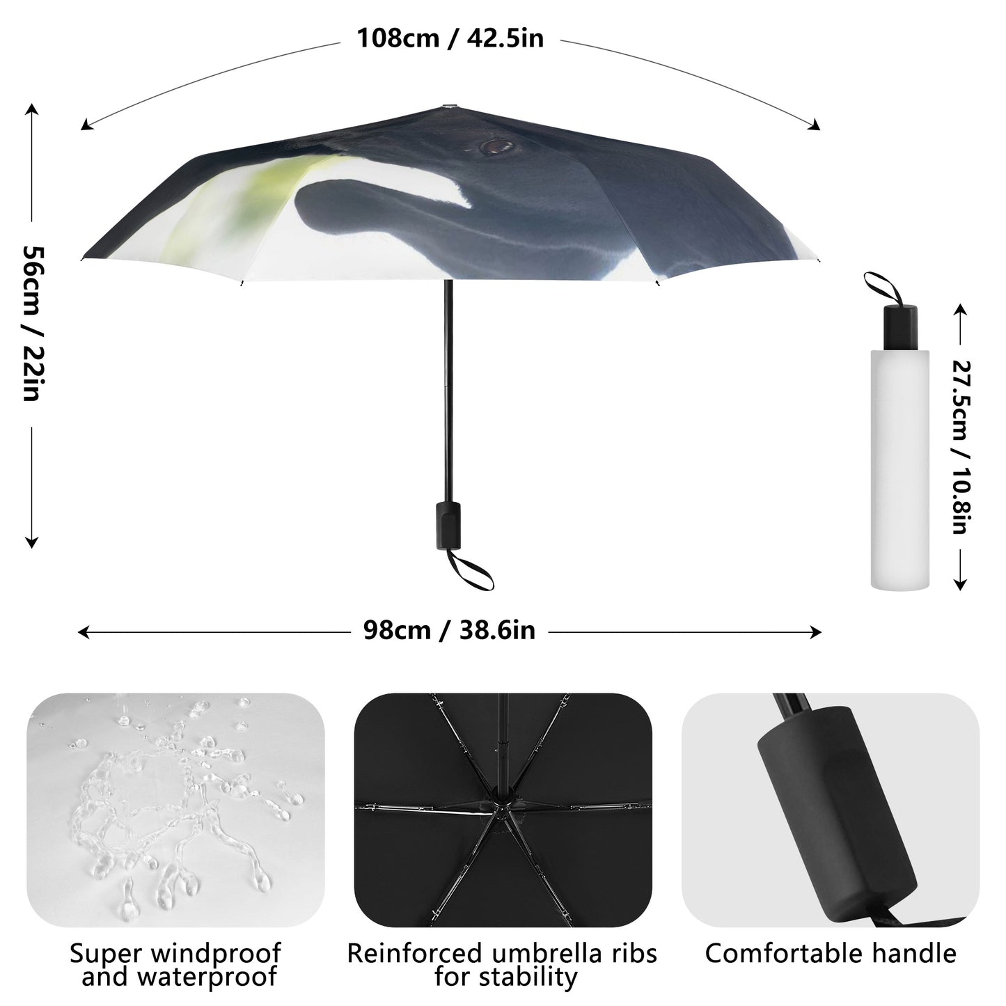 Custom Personalized Manual Folding Umbrella Printing Outside