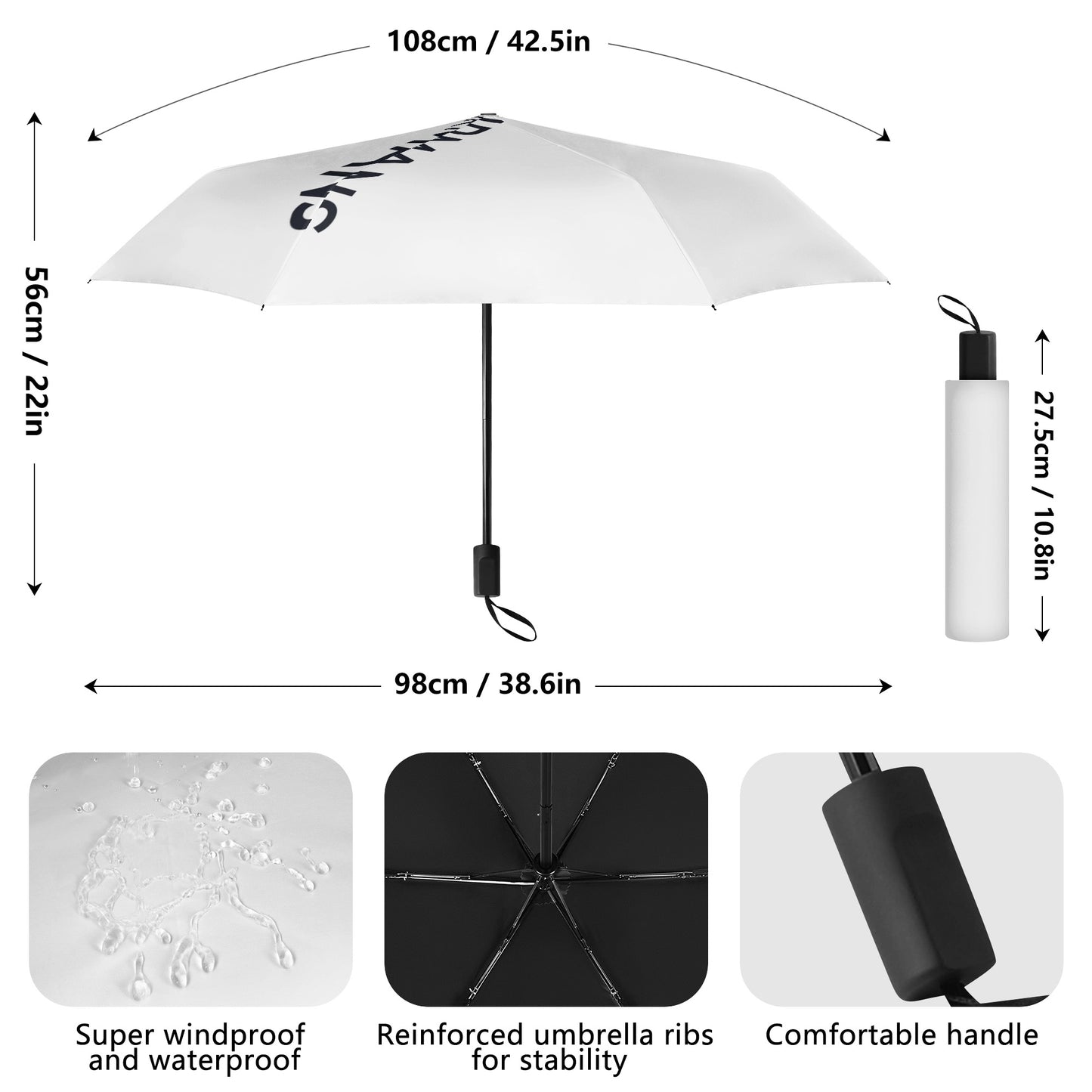 Custom Personalized Manual Folding Umbrella Printing Outside
