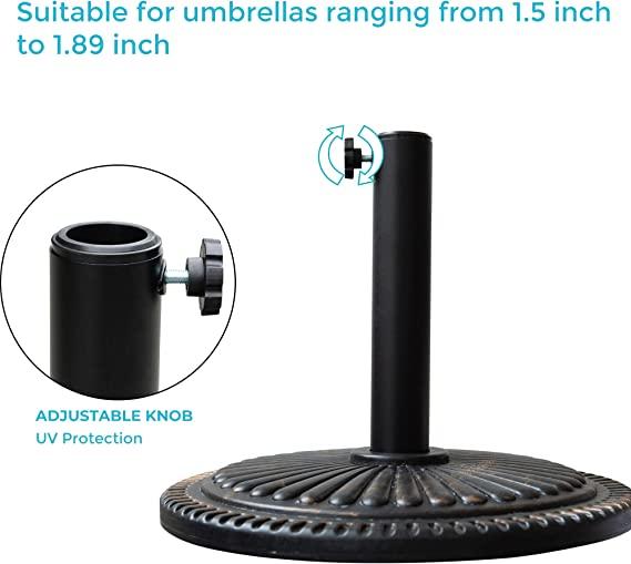 Patio Umbrella Base 18" Outdoor Umbrella Stand Base Market Umbrella Holder