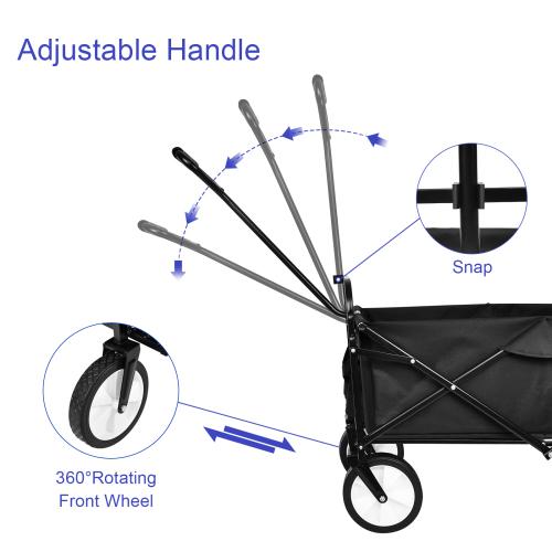 Heavy Duty Folding Portable Hand Cart with Removable Canopy with 8'' Wheels