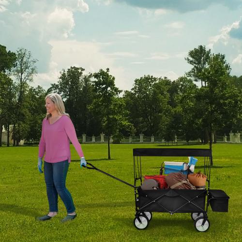 Heavy Duty Folding Portable Hand Cart with Removable Canopy with 8'' Wheels