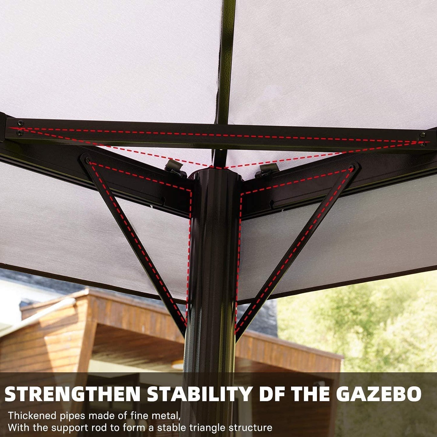 Mydepot SR Gazebo for Patios Outdoor Gazebo with Mosquito Netting and Curtains Outdoor Privacy Screen for Deck Backyard