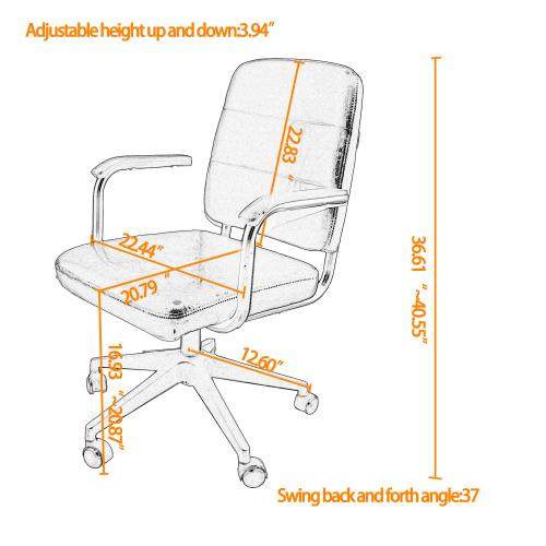 Clearance,Retro Style Office Chair Swivels 360 Degrees