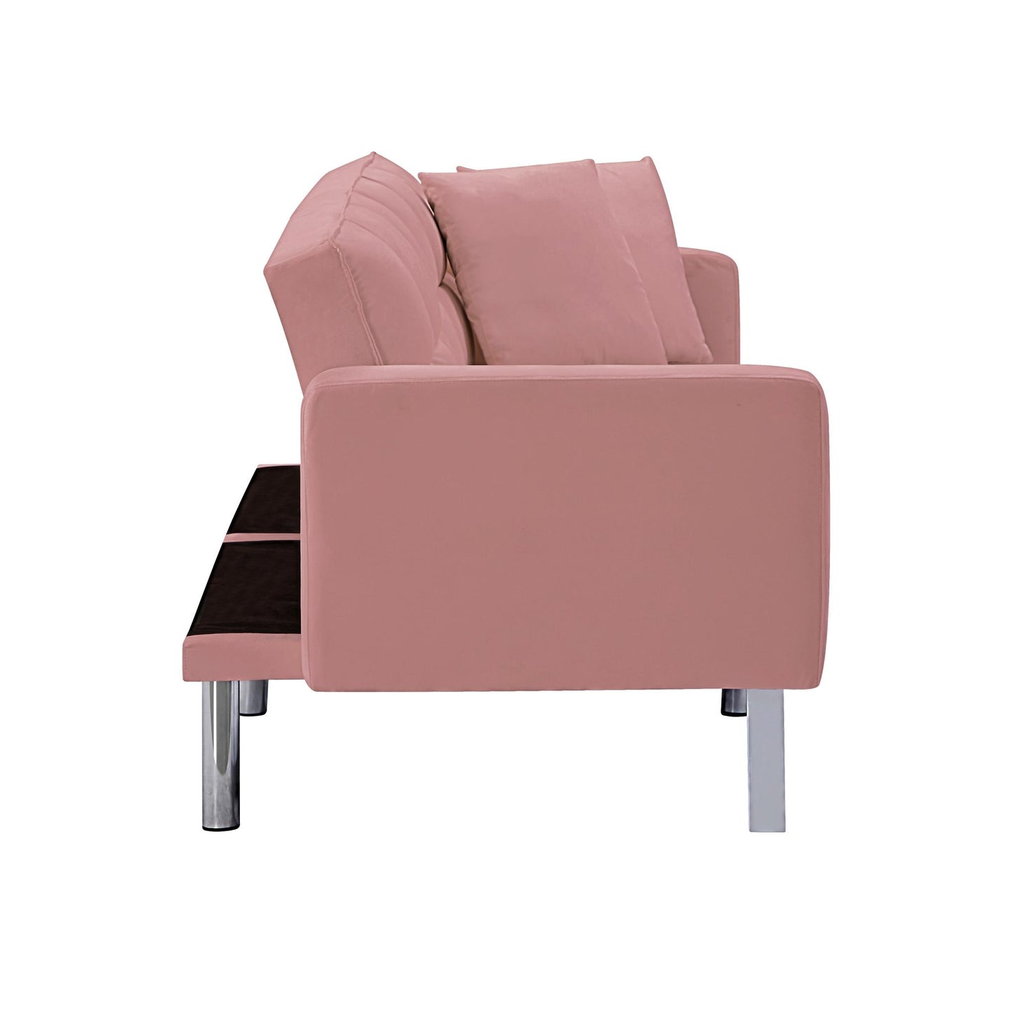 FUTON SOFA SLEEPER VELVET WITH 2 PILLOWS