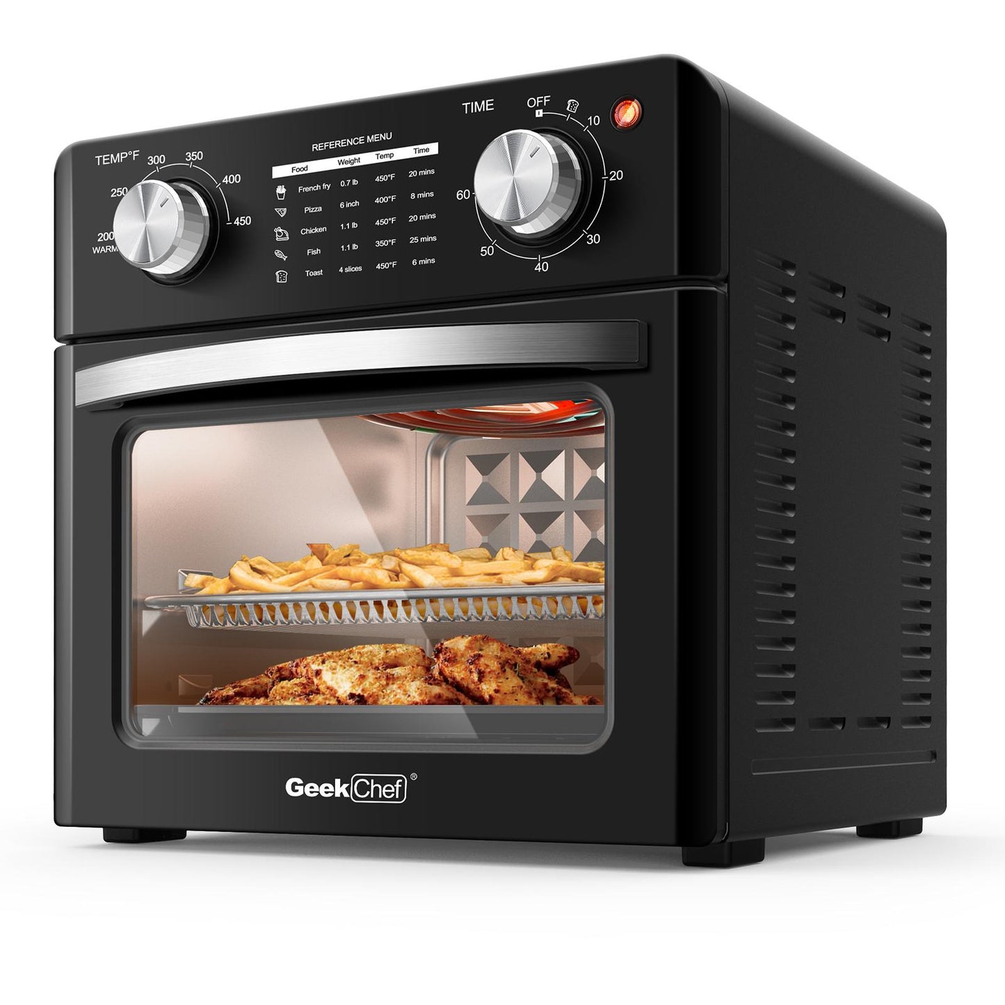 Geek Chef Air Fryer 10QT, Countertop Toaster Oven, 4 Slice Toaster Air Fryer Oven, Stainless Steel