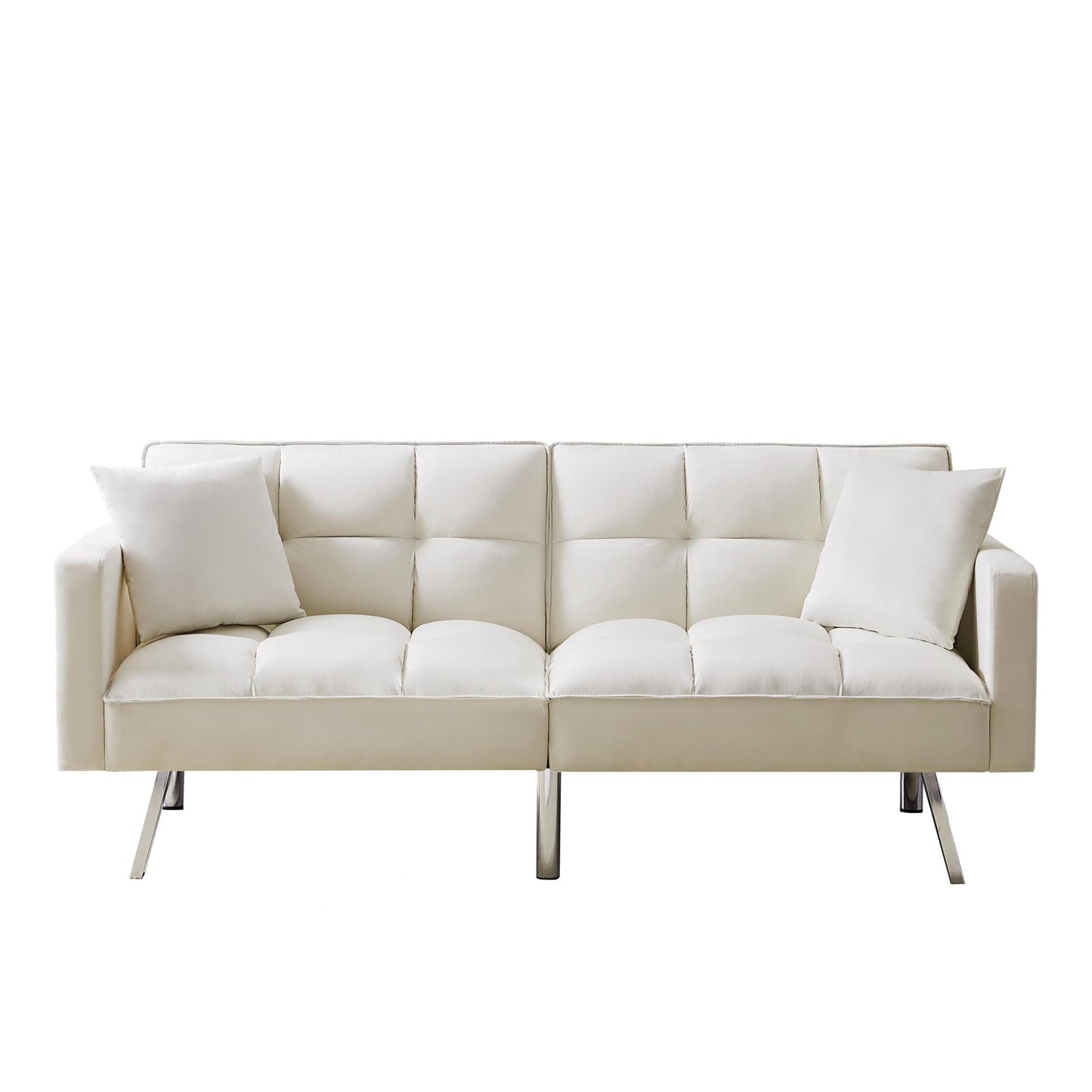 FUTON SOFA SLEEPER VELVET WITH 2 PILLOWS