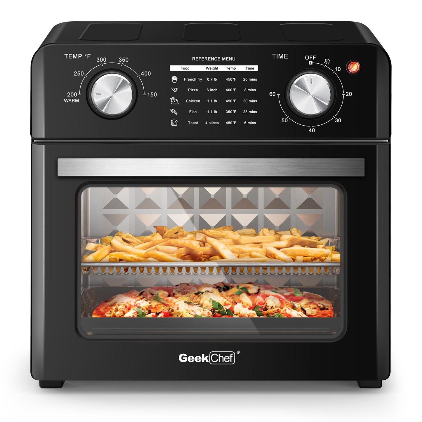 Geek Chef Air Fryer 10QT, Countertop Toaster Oven, 4 Slice Toaster Air Fryer Oven, Stainless Steel