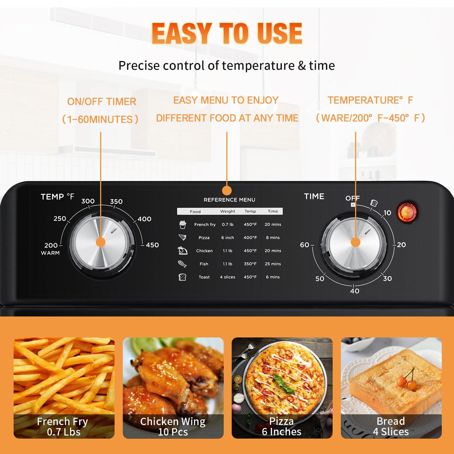Geek Chef Air Fryer 10QT, Countertop Toaster Oven, 4 Slice Toaster Air Fryer Oven, Stainless Steel