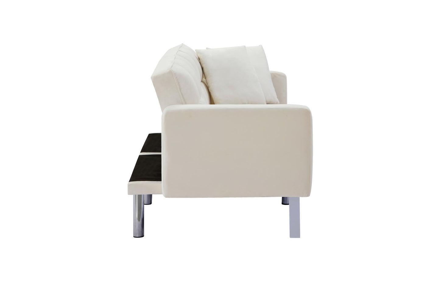 FUTON SOFA SLEEPER VELVET WITH 2 PILLOWS