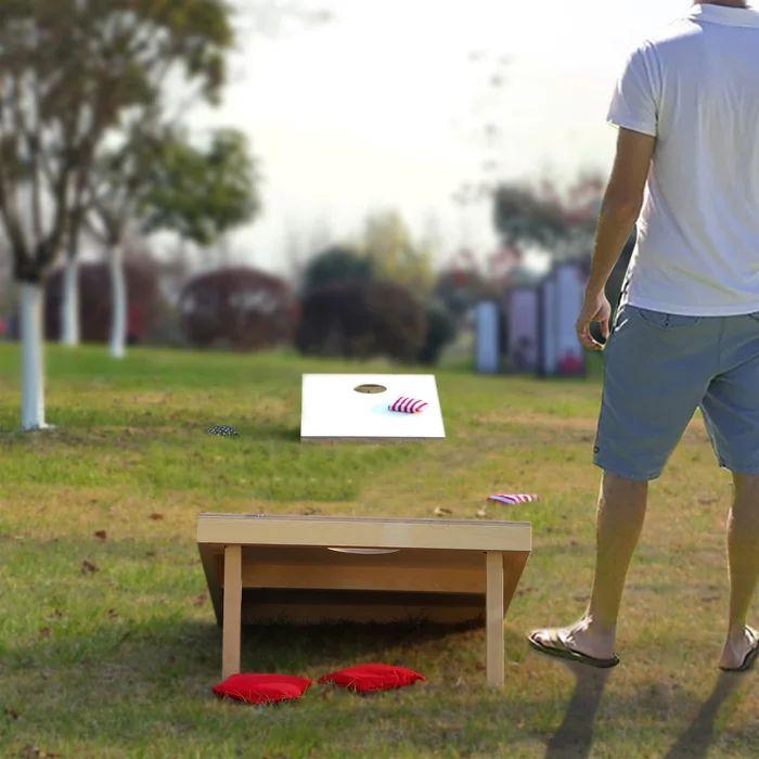American Patriot Solid Wood Cornhole Set with Carrying Case