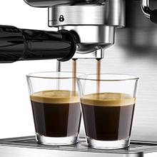 Geek Chef 20 bar espresso machine, with milk frother, 1.8 liter water tank, stainless steel