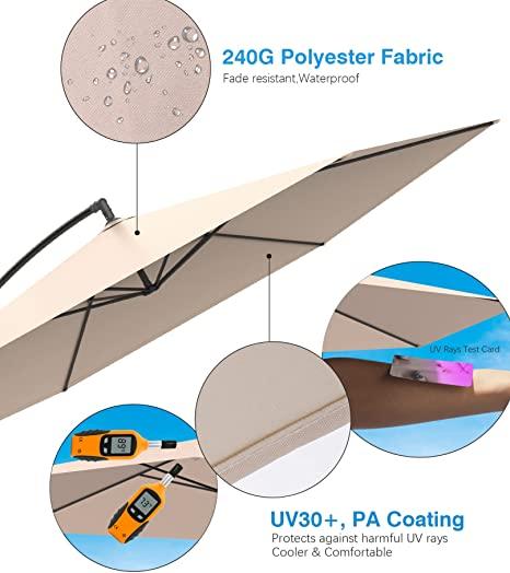 12 FT Outdoor Patio Umbrella Pool Beach Umbrella for Garden Backyard