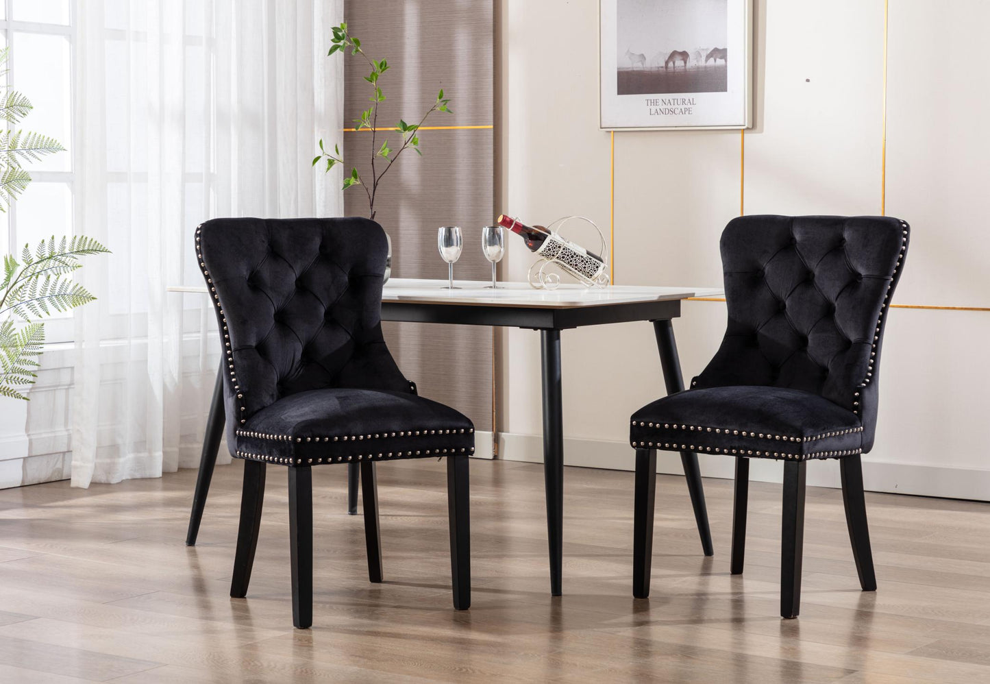 Dining Chairs Set of 2 , Velvet Upholstered Dining Room Chairs Modern Elegant