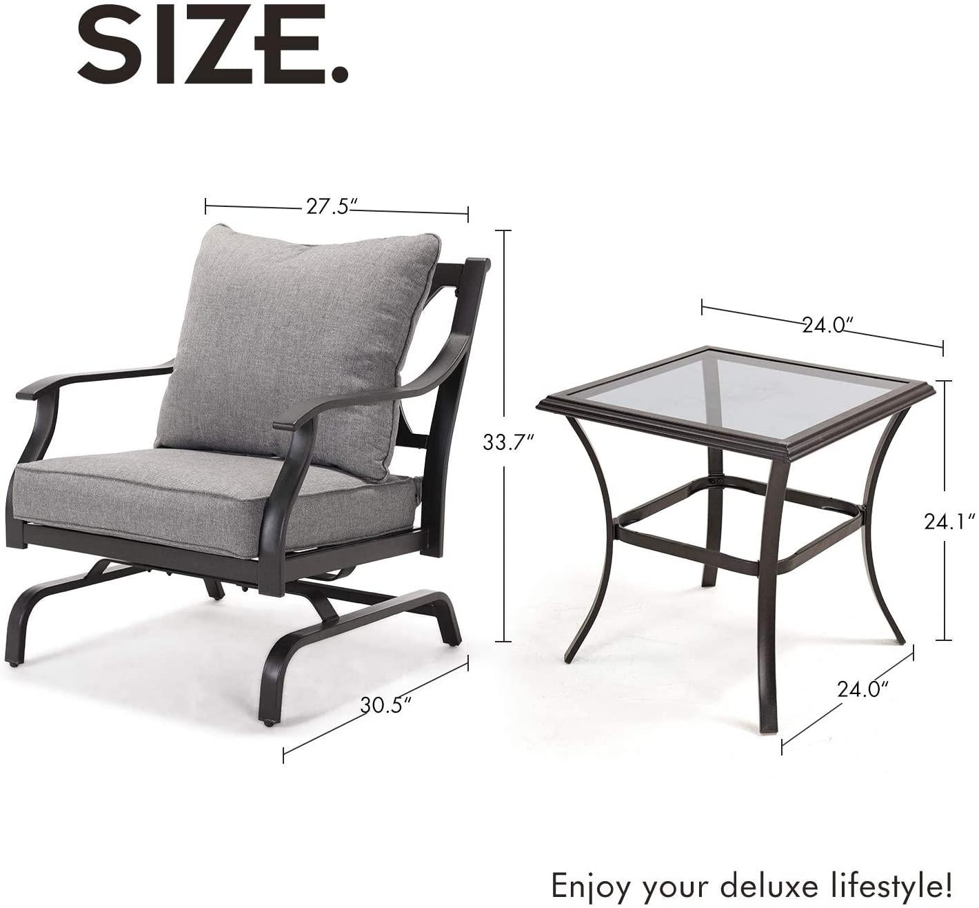 Mydepot SR  Metal Rocking Chairs Patio Chairs Bistro Sets Indoor Outdoor Chat Set