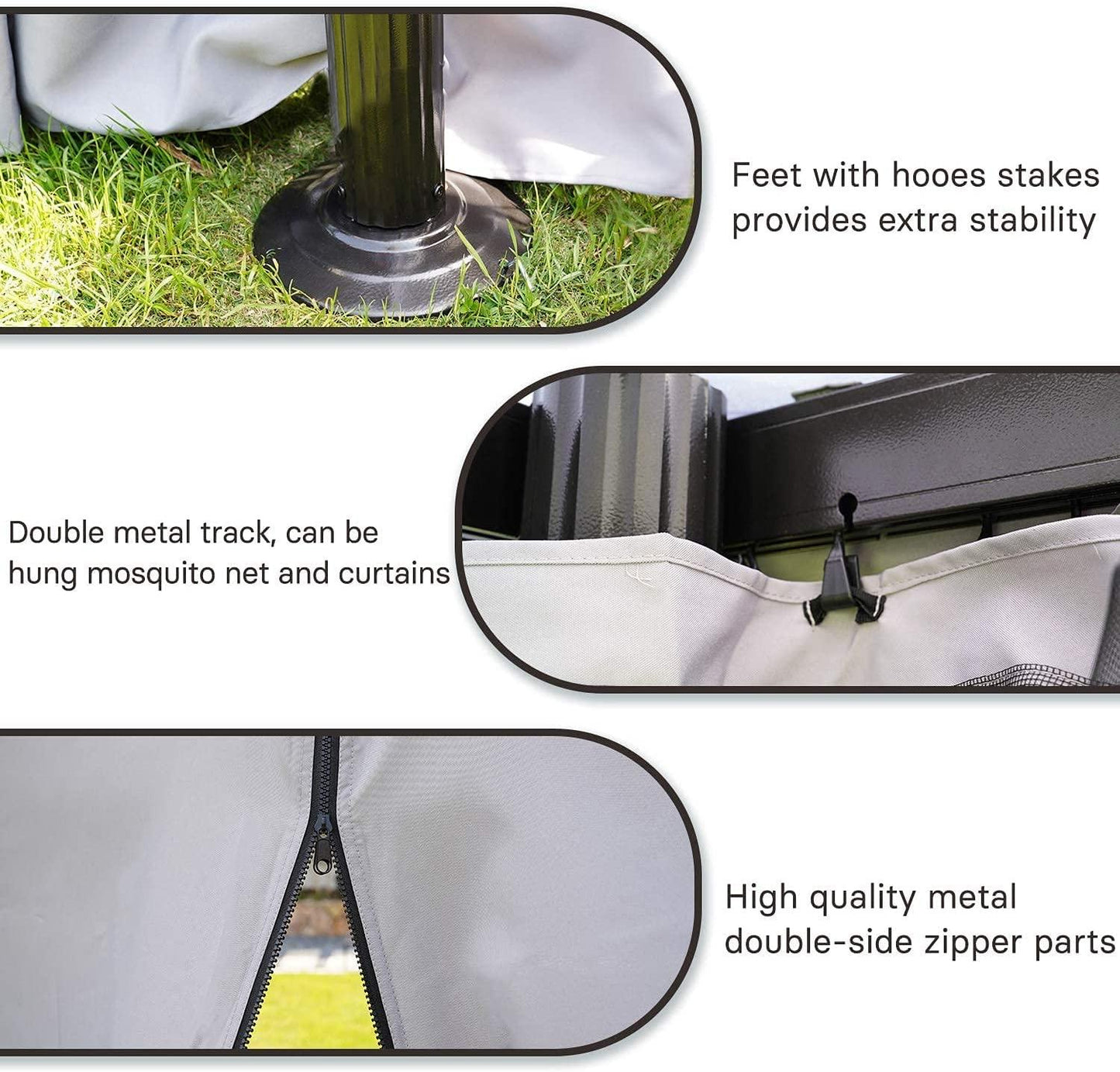 Mydepot SR Gazebo for Patios Outdoor Gazebo with Mosquito Netting and Curtains Outdoor Privacy Screen for Deck Backyard