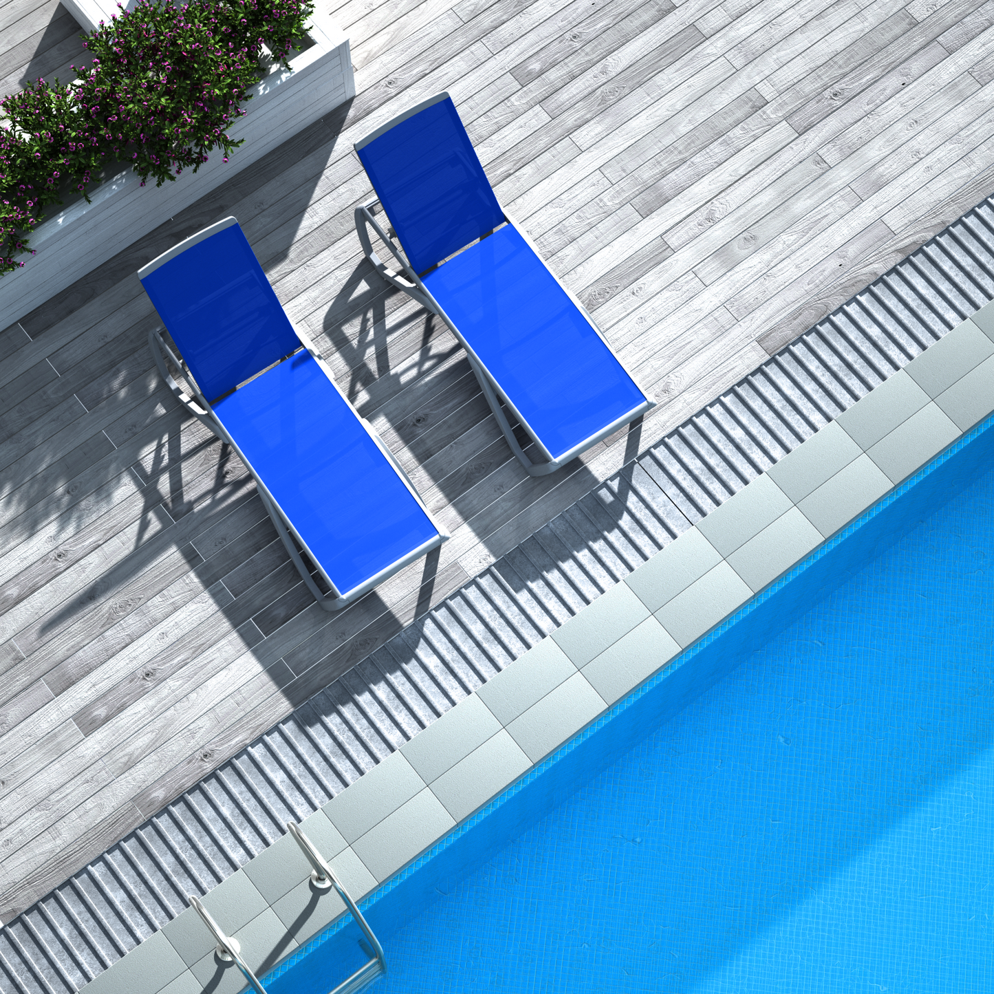 Domi Patio Chaise Lounge Outdoor Aluminum Polypropylene Chair with Adjustable Backrest,for Beach