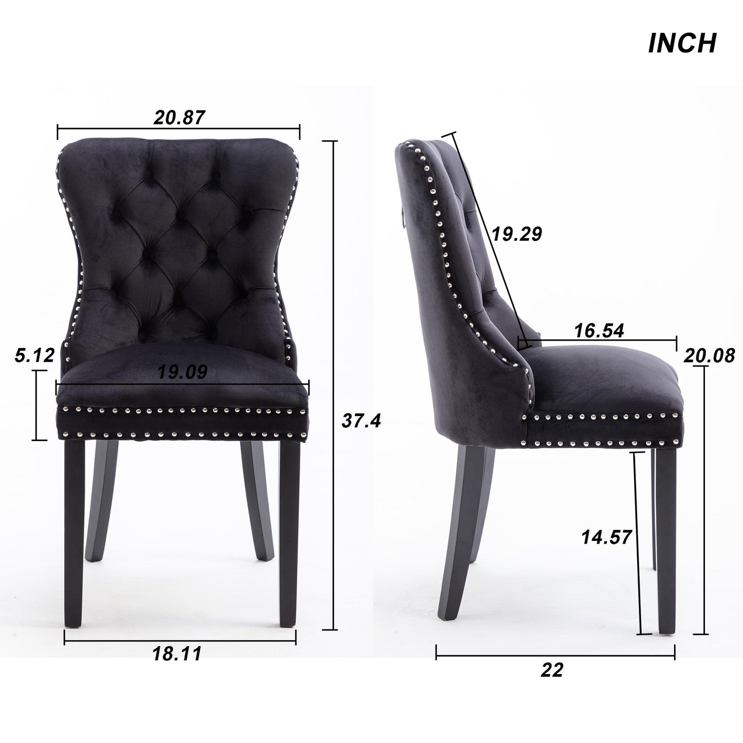 Dining Chairs Set of 2 , Velvet Upholstered Dining Room Chairs Modern Elegant
