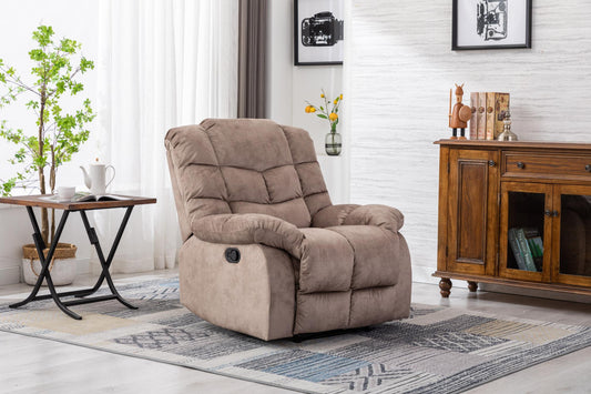 Classic Manual Relciner，suitable for living room&bed room, sofa with soft fabric and modern padded arms and back, arm chair