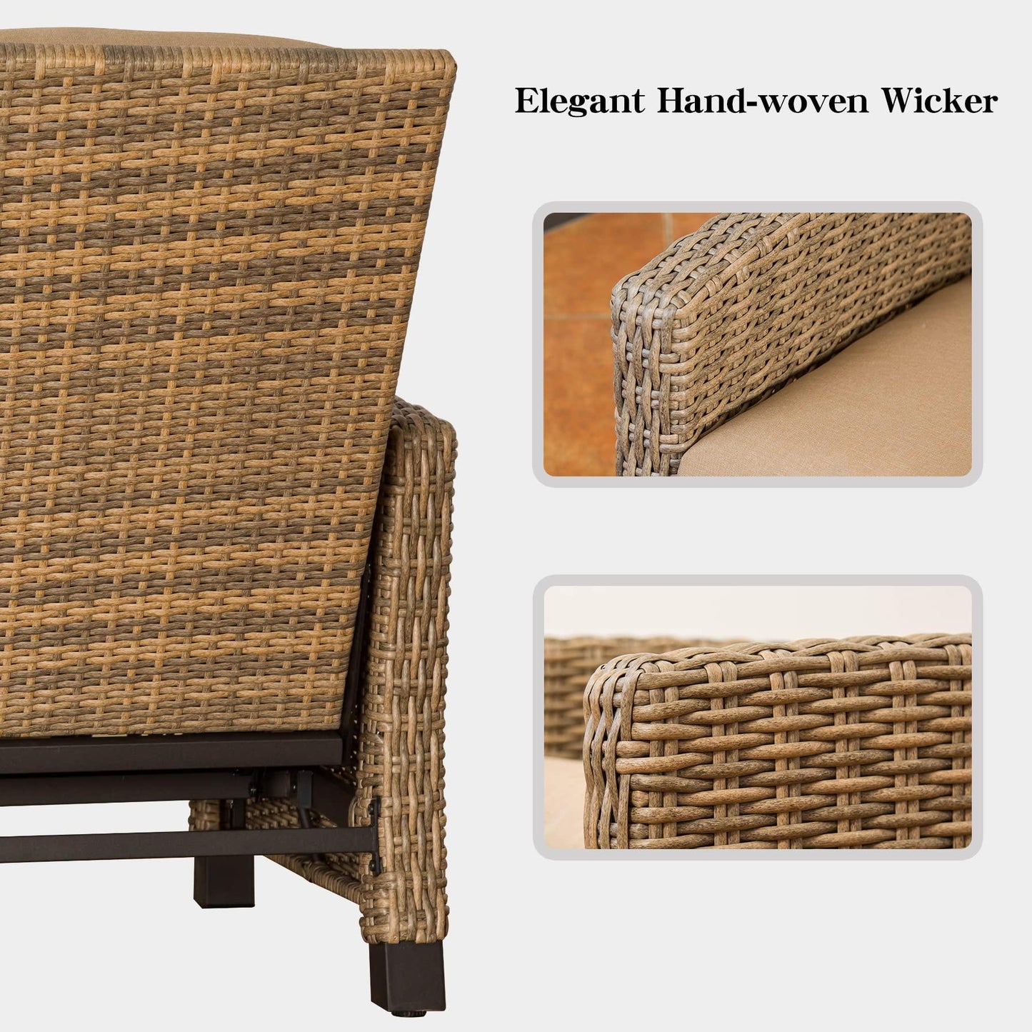 Domi Indoor & Outdoor Recliner, All-Weather Wicker Reclining Patio Chair