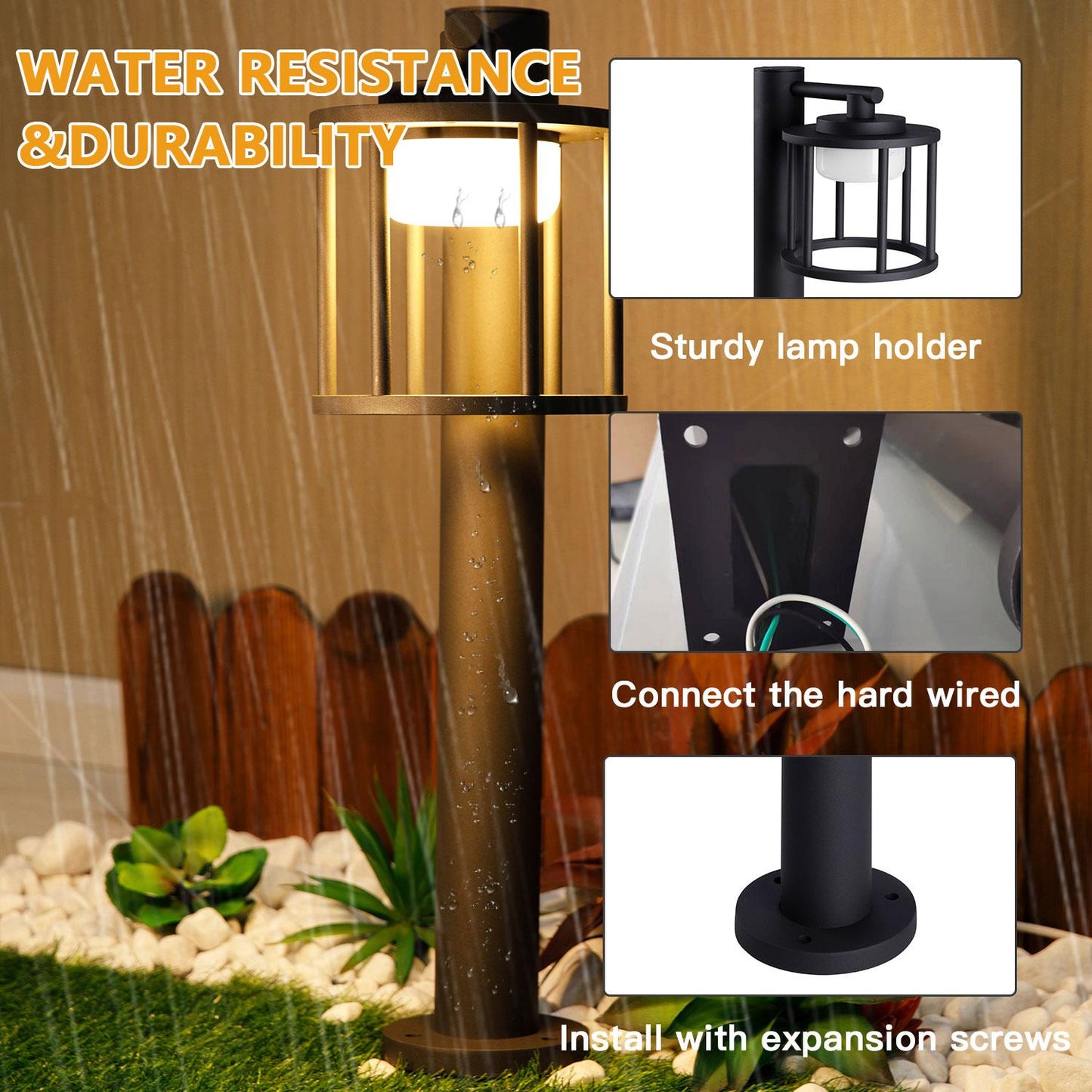 Outdoor Pathway LED Lights IP44 Waterproof Garden Lantern Modern Landscape Lighting