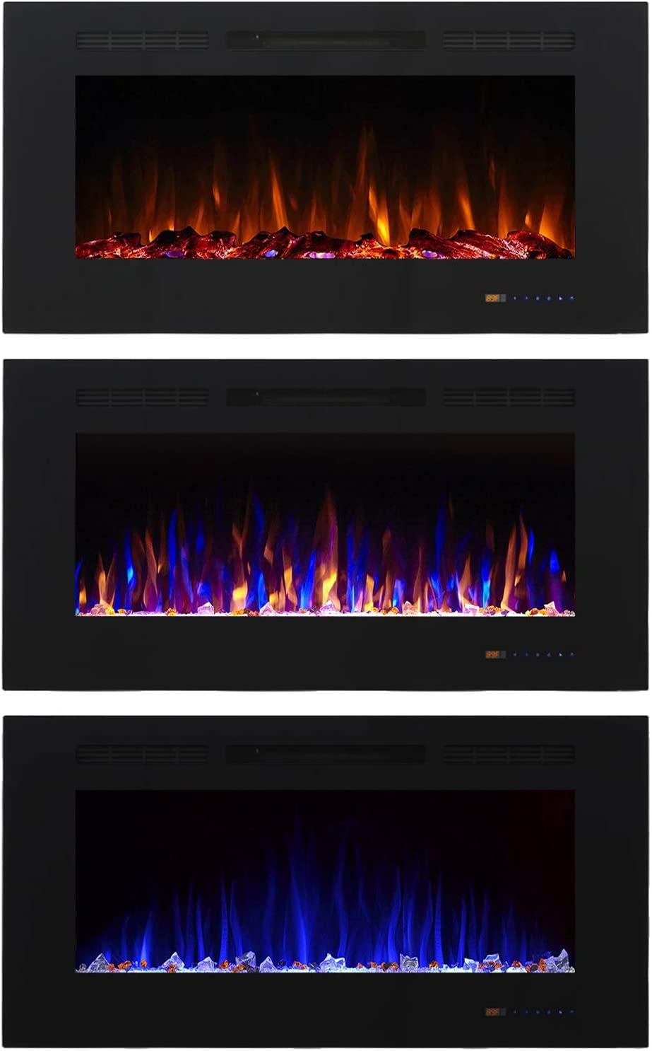 Electric Fireplace,750/1500W, Black
