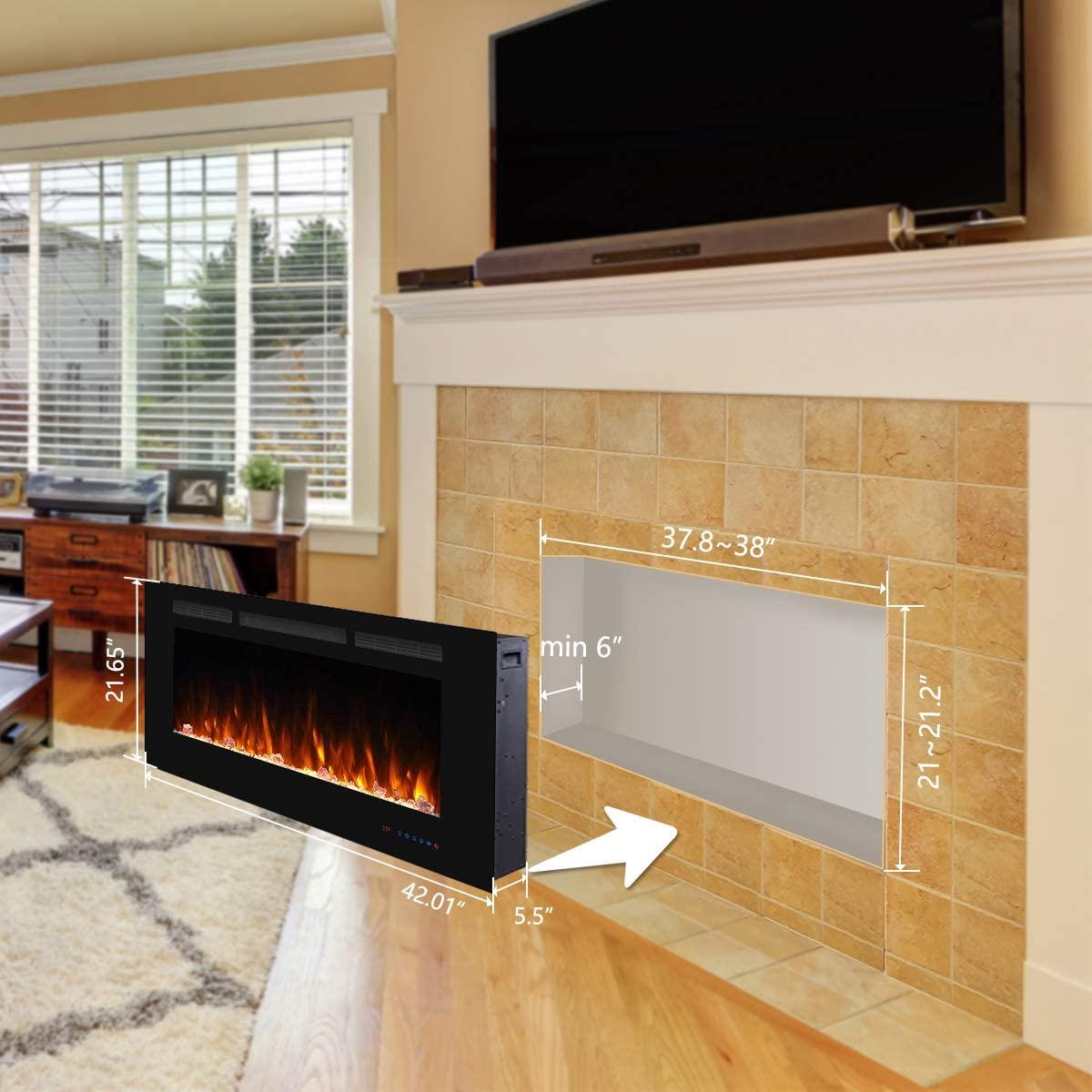 Electric Fireplace,750/1500W, Black