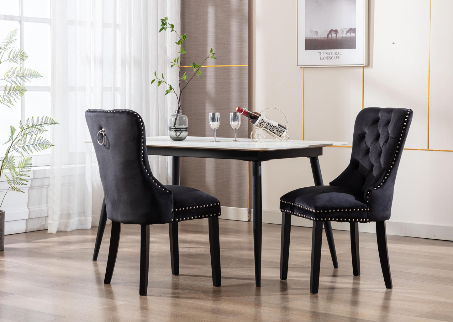 Dining Chairs Set of 2 , Velvet Upholstered Dining Room Chairs Modern Elegant