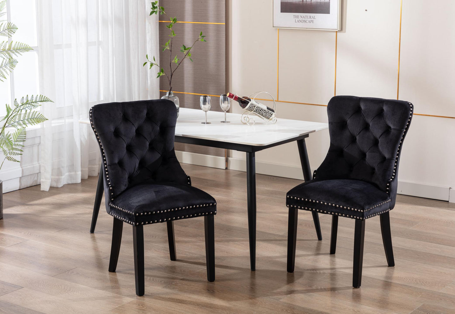 Dining Chairs Set of 2 , Velvet Upholstered Dining Room Chairs Modern Elegant