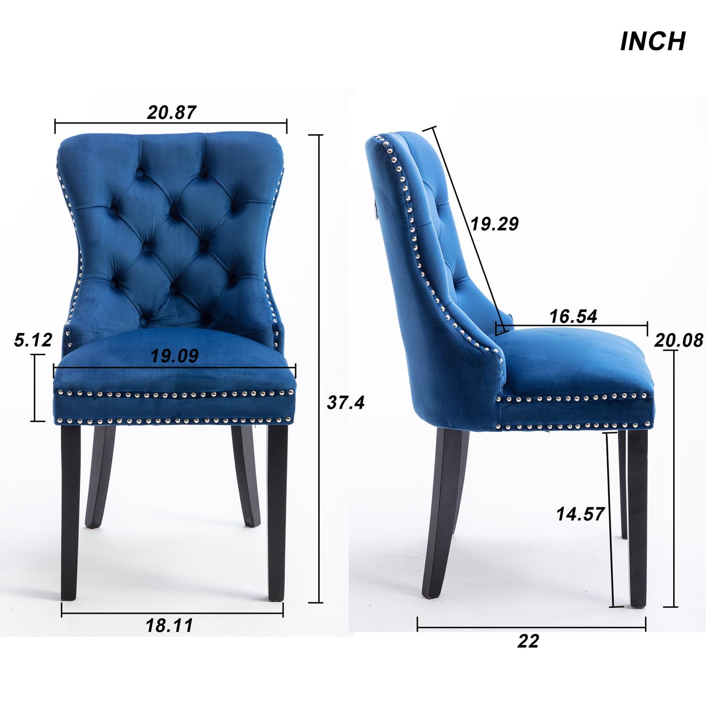 Dining Chairs Set of 2 , Velvet Upholstered Dining Room Chairs Modern Elegant