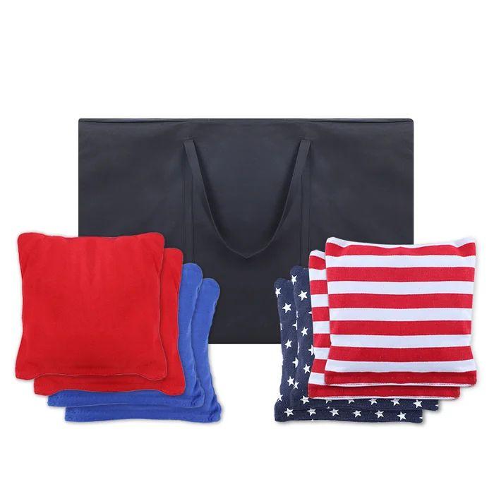 American Patriot Solid Wood Cornhole Set with Carrying Case