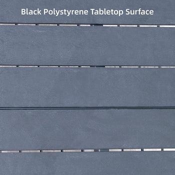71" Aluminum Frame Outdoor Dining Table Patio Rectangular Tea Table w/ PS Finish Tabletop