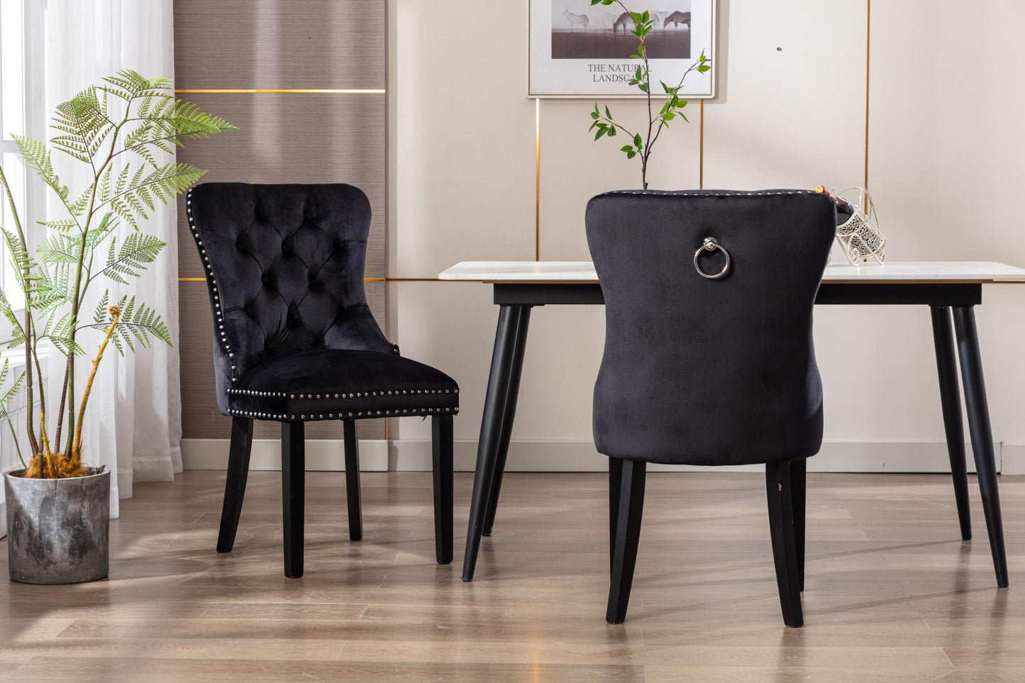 Dining Chairs Set of 2 , Velvet Upholstered Dining Room Chairs Modern Elegant