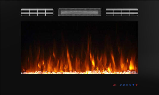 Electric Fireplace,750/1500W, Black